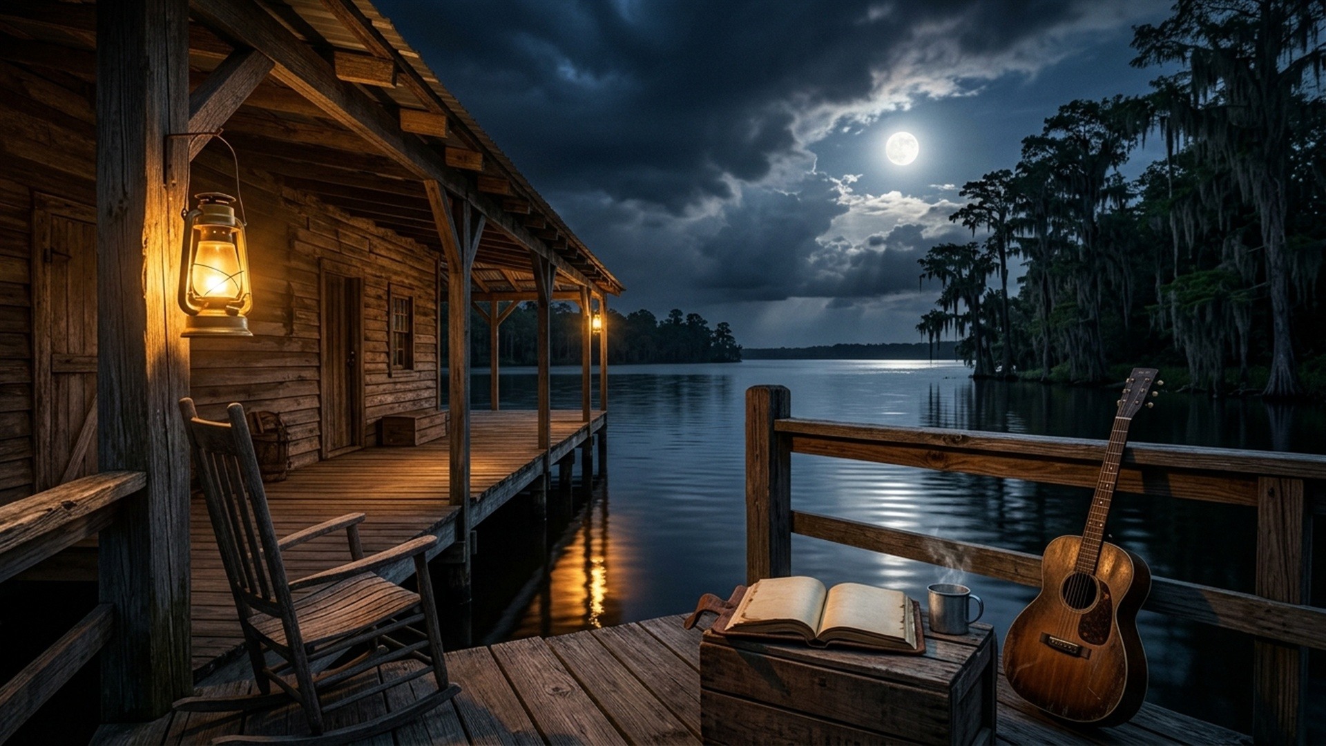 Quiet Dock on Still Waters at Dusk
